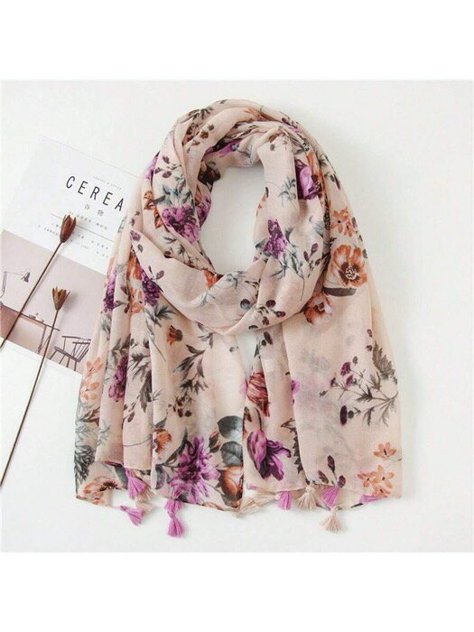 [ 8日から12日程度でお届け予定 ] アクセサリー レディース スカーフ ボヘミアン調 花柄プリントの軽量..