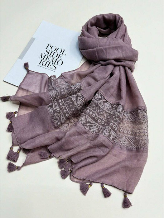 [ 8日から12日程度でお届け予定 ] アクセサリー レディース スカーフ 1個ボヘミアン調無地ビーチアクセ..