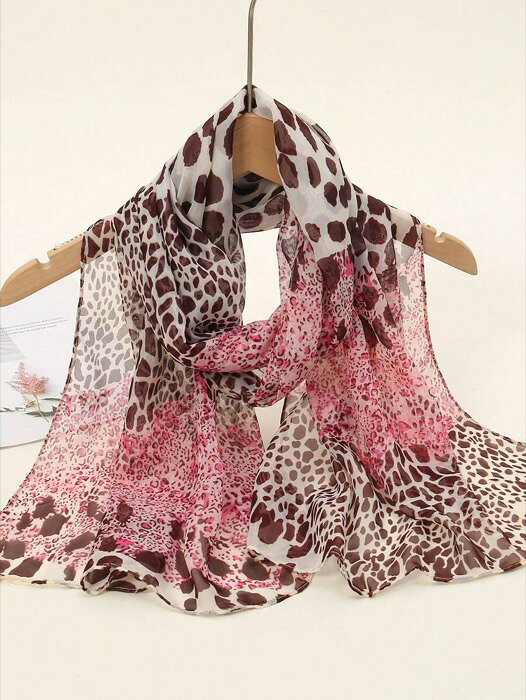 [ 8日から12日程度でお届け予定 ] アクセサリー レディース スカーフ 1枚 春新作 レディース ファッションプリントシフォン シルクスカーフ、軽量&中長丈、デイリーウェア バンダナ、ヘアバンド、ヘッドバンドに最適、お洒落を演出する(4)