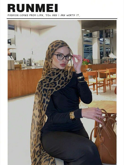 [ 8日から12日程度でお届け予定 ] アクセサリー レディース スカーフ 1個ボヘミアン レオパード柄 女性..