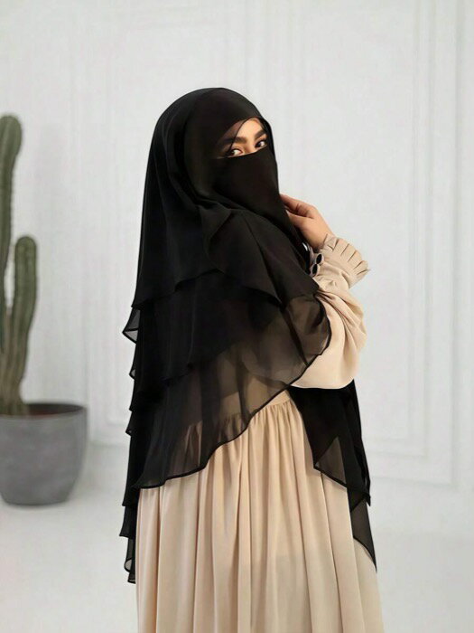 [ 8日から12日程度でお届け予定 ] アクセサリー レディース スカーフ 1個 女性用ムスリム3層シフォンキ..