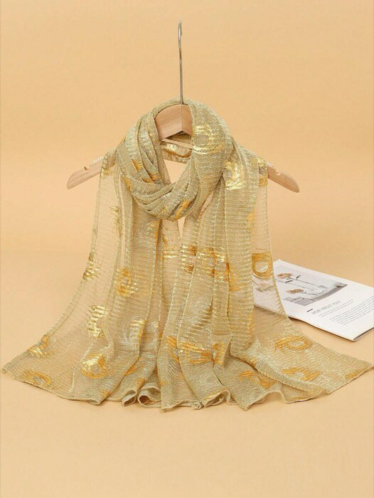 [ 8日から12日程度でお届け予定 ] アクセサリー レディース スカーフ 1枚 新しい春と夏の女性の金箔の..