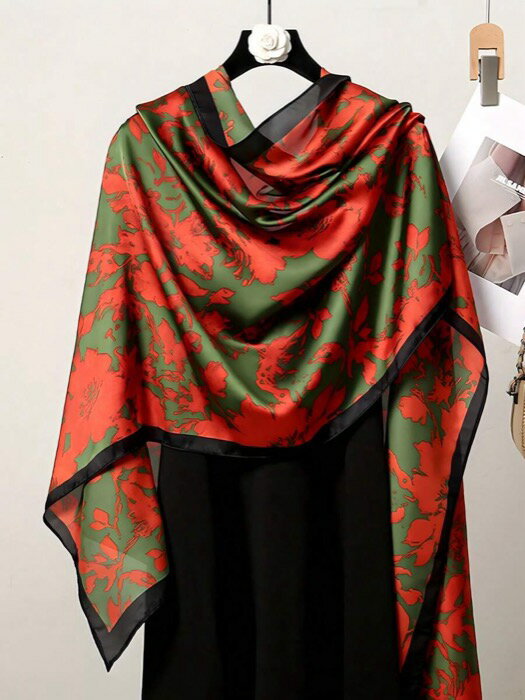 [ 8日から12日程度でお届け予定 ] アクセサリー レディース スカーフ 1枚 花柄スカーフ エレガントな ..