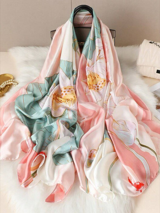 楽天Sports Studio 楽天市場店[ 8日から12日程度でお届け予定 ] アクセサリー レディース スカーフ 1枚 フラワープリントスカーフ エレガントなアウトドア日よけ ロマンチック アウトドアと旅行用バンダナ、ヘアバンド、ヘッドバンド、お洒落なルックに最適