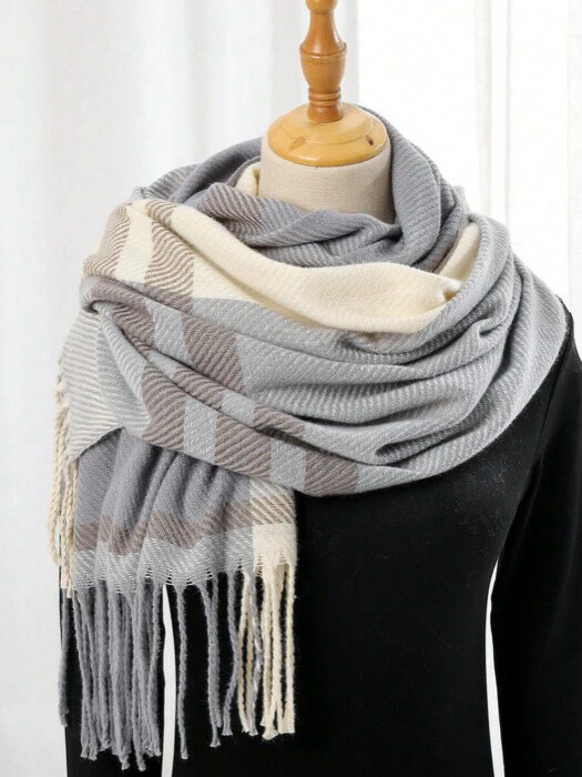 [ 8日から12日程度でお届け予定 ] アクセサリー レディース スカーフ 1枚 マルチカラー チェック柄 ス..