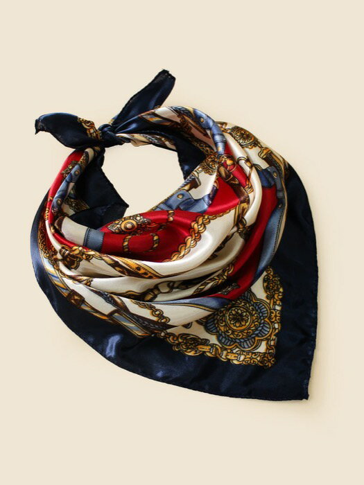 [ 8日から12日程度でお届け予定 ] アクセサリー レディース スカーフ チェーンプリントバンダナ 1枚、..