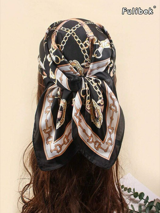 [ 8日から12日程度でお届け予定 ] アクセサリー レディース スカーフ 1個 フェイクシルク プリント バ..