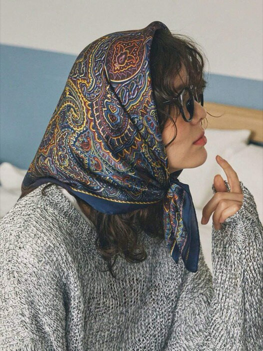 [ 8日から12日程度でお届け予定 ] アクセサリー レディース スカーフ 1個 レディース ネイビーブルー ..