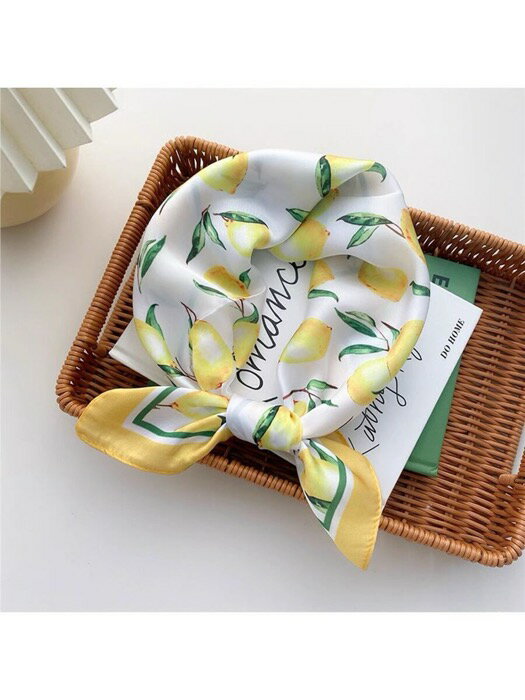 [ 8日から12日程度でお届け予定 ] アクセサリー レディース スカーフ 女性用 レモン柄ファッションバン..