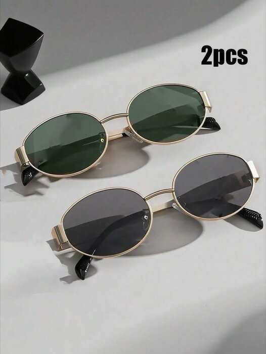 [ 8日から12日程度でお届け予定 ] アクセサリー レディース アイアクセサリー 2個 ヴィンテージ ボヘミアン メタルフレーム オーバル型ファッショングラス プレッピースタイル 学校復帰 オーバル型