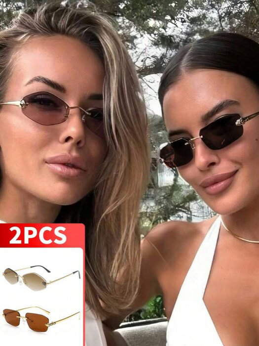 [ 8日から12日程度でお届け予定 ] アクセサリー レディース アイアクセサリー 2個 ポリゴナル小型フレーム 多用途 パーソナライズ レディース眼鏡 ファッショングラス トラベル ビーチアクセサリーに適しています