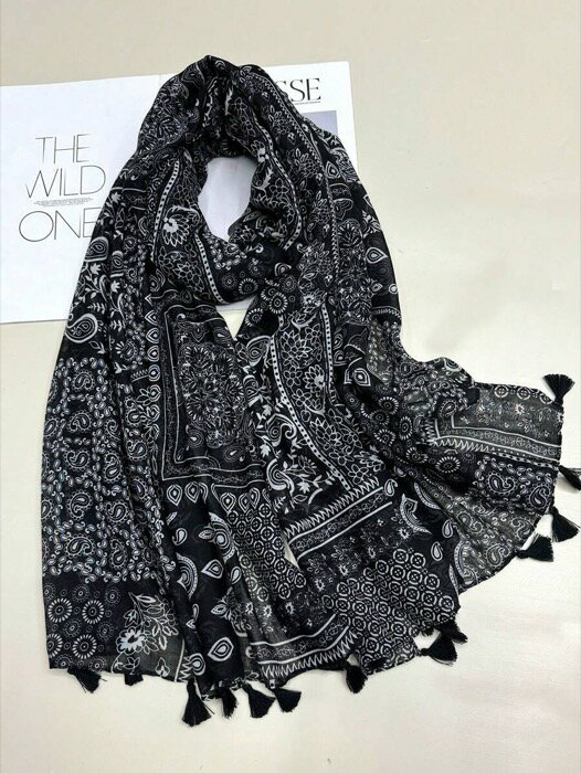 [ 8日から12日程度でお届け予定 ] アクセサリー レディース スカーフ ボヘミアン 1枚 シンプル プリン..