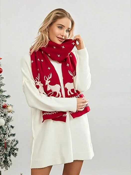 [ 8日から12日程度でお届け予定 ] アクセサリー レディース スカーフ 1個 女性用クリスマスカシミアラ..