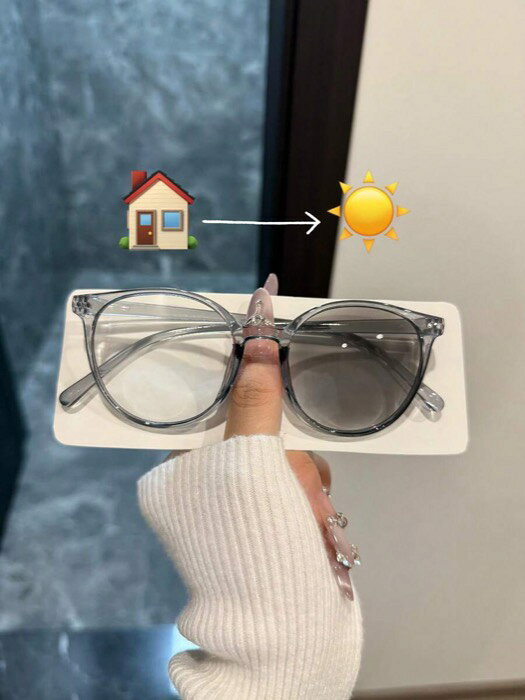 [ 8日から12日程度でお届け予定 ] アクセサリー レディース アイアクセサリー 1個 ファッションカジュアル 多機能 軽量 フォトクロミック ファッショングラス、アウトドア、旅行、バケーション、外出に適した丸型サングラス(4)