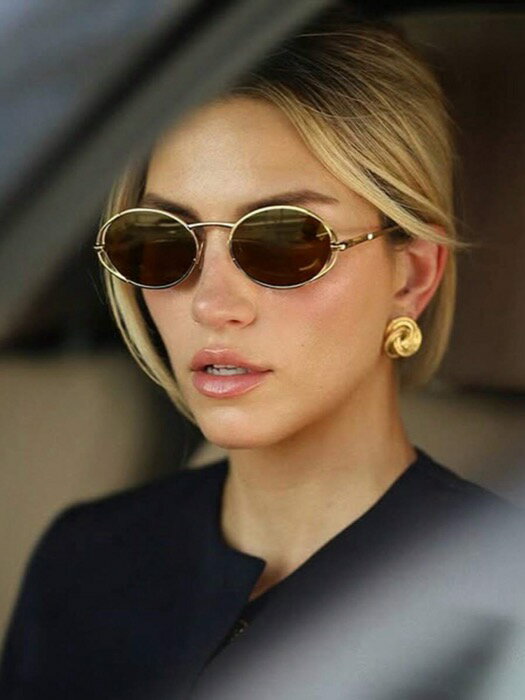 [ 8日から12日程度でお届け予定 ] アクセサリー レディース アイアクセサリー 1個 小さな楕円形メタルファッショングラス、レトロメタルユニセックスファッショングラス、夏のホリデー ビーチ、デイリーアウトフィット、ストリートスタイルアクセサリー 楕円