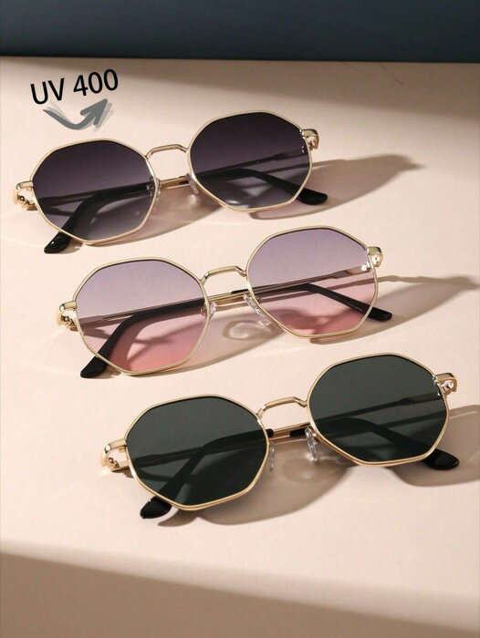 [ 8日から12日程度でお届け予定 ] アクセサリー レディース アイアクセサリー 幾何学模様メタルフレーム マルチカラー Y2Kサングラス レディース 3個セット 、スパイシーでかわいい、アウトドア バケーション ビーチパーティー 新学期 ファッシ