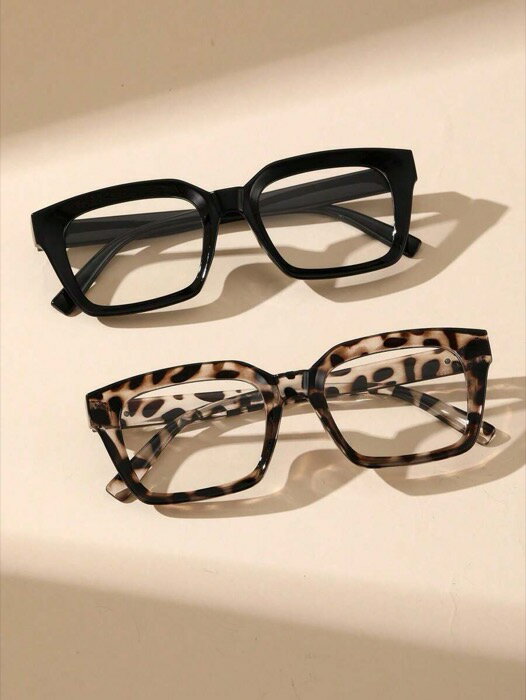 [ 8日から12日程度でお届け予定 ] アクセサリー レディース アイアクセサリー クラシックスクエアフレーム トータスシェル黒眼鏡 女性用 2個セット 老眼鏡 学校 アイプロテクション 日用アクセサリー