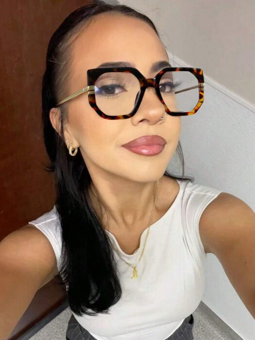 [ 8日から12日程度でお届け予定 ] アクセサリー レディース アイアクセサリー 1個 オーバーサイズ 非対称 メタルファッションメガネフレーム、透明レンズ、メタル製テンプル、個性的でハイエンドなカジュアルメンズ&レディースメガネ、デイリーウェア、スト