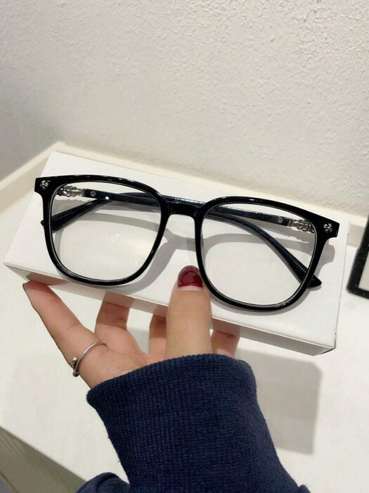 [ 8日から12日程度でお届け予定 ] アクセサリー レディース アイアクセサリー 1個 女性用ミニマリストスクエアフレームプラスチックメガネ、アウトドア、旅行、ストリートスタイル、デイリーウェアに適しています