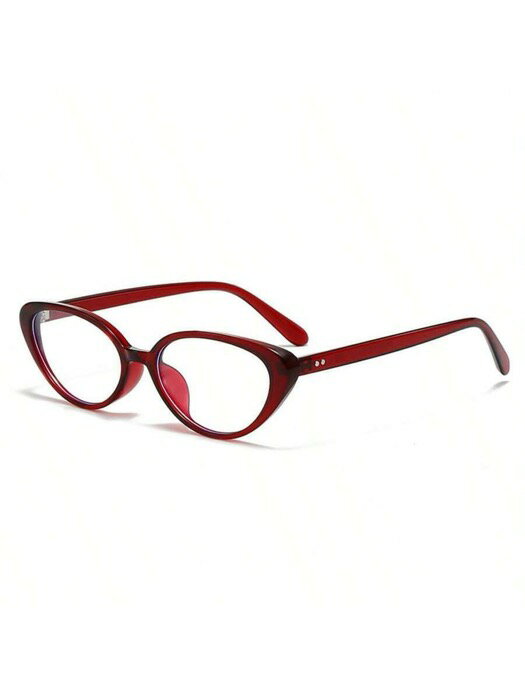 [ 8日から12日程度でお届け予定 ] アクセサリー レディース アイアクセサリー 1個 レディース バーガンディーキャットアイフレーム無地スタイル ファッション リベット付きメガネ