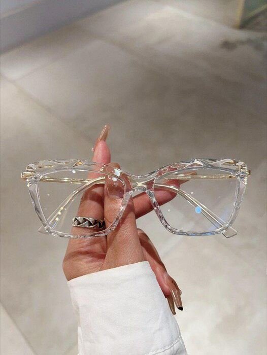 楽天Sports Studio 楽天市場店[ 8日から12日程度でお届け予定 ] アクセサリー レディース アイアクセサリー 1組 女性用クリアキャットアイフレームファッショナブルな眼鏡、デイリーユース向け、読書、ゲーミング、テレビ、スマホに最適、クリアメガネアクセサリー、女性用メガネアクセサリ