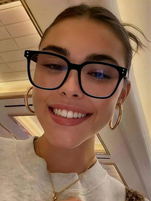 [ 8日から12日程度でお届け予定 ] アクセサリー レディース アイアクセサリー 1個 女性用リベット ブラックフラットレンズメガネ、女性用フラットレンズメガネ、Y2Kアクセサリー、新学期、女性用メガネ、女性へのギフト、ホリデー必需品、学校、通勤、日常