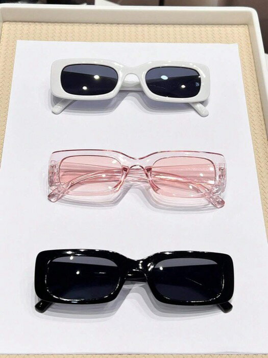 [ 8日から12日程度でお届け予定 ] アクセサリー レディース アイアクセサリー セット 3個 ファッショナブルY2Kスタイルスクエア可愛い日常ユニセックスファッショングラス ビーチアクセサリー レディース サングラス 夏のビーチ、アウトドア、旅行に