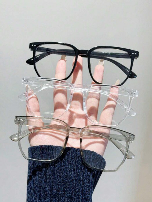 [ 8日から12日程度でお届け予定 ] アクセサリー レディース アイアクセサリー セット 3個入り スクエア型 大きめフレーム 普段使い 学生スタイル ノンプレスクリプション サングラス、夏のビーチバカンス、アウトドア、旅行に顔の形に合う