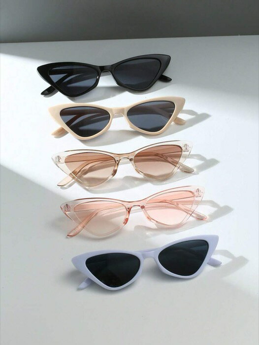 [ 8日から12日程度でお届け予定 ] アクセサリー レディース アイアクセサリー セット 5枚組 レディース ファッション トライアングル キャットアイ スモールフレーム サングラス、夏のビーチ、アウトドア、トラベルに適しています