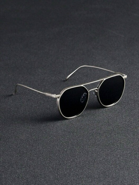 [ 8日から12日程度でお届け予定 ] アクセサリー メンズ アイアクセサリー 1個 メンズメタルデュアルビーム レトロ ストリートファッションメガネ、日常通勤の衣装や夏のビーチバケーション、アウトドア、旅行における撮影に適しています