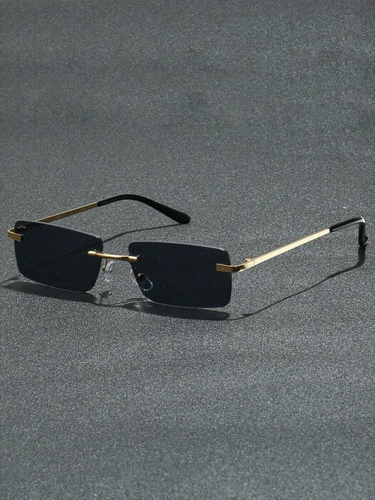 [ 8日から12日程度でお届け予定 ] アクセサリー メンズ アイアクセサリー 1個 メンズメタル スクエア フレームレス ファッショングラス、日常着用に適し、撮影、ショッピング、夏のビーチバケーション、アウトドア、旅行、学校の登校、洗練されたプレッピー