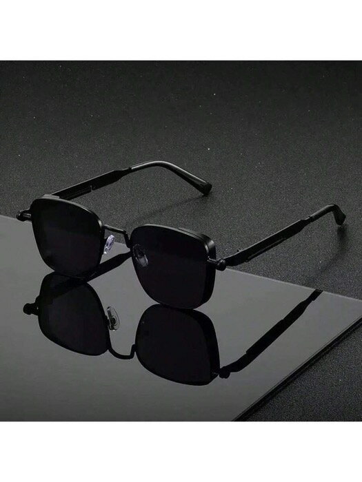 [ 8日から12日程度でお届け予定 ] アクセサリー メンズ アイアクセサリー メンズ 金属製スクエア デコラティブ ファッショングラス 1ペア(4)