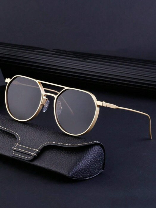 [ 8日から12日程度でお届け予定 ] アクセサリー メンズ アイアクセサリー 1ペア メンズメタルフレーム ラウンド レトロドライビングファッショングラス、夏のビーチ旅行、アウトドア、旅行に適したスタイリッシュなデザイン