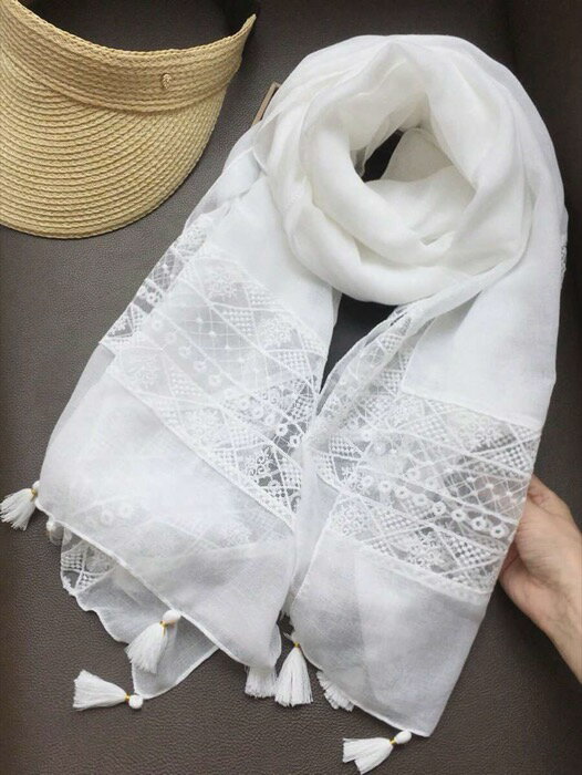 [ 8日から12日程度でお届け予定 ] アクセサリー レディース スカーフ タッセルデコレーション スカーフ..