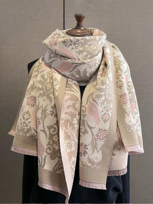 [ 8日から12日程度でお届け予定 ] アクセサリー レディース スカーフ 1個 フローラルジャカード ニット..