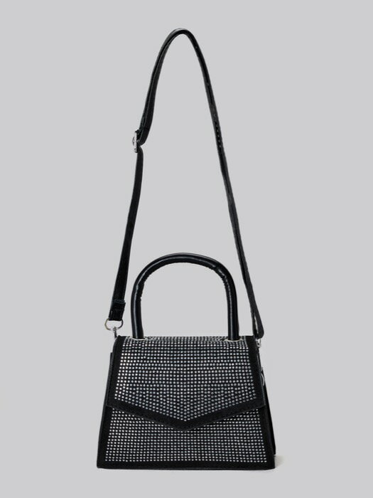 [ 8日から12日程度でお届け予定 ] バッグ レディース ハンドルバッグ ミニスタッズ装飾フラップスクエ..