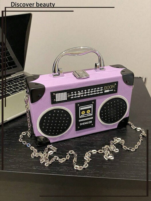 [ 8日から12日程度でお届け予定 ] バッグ レディース ハンドルバッグ 1個 ラジオ型ハンドバッグ、パー..