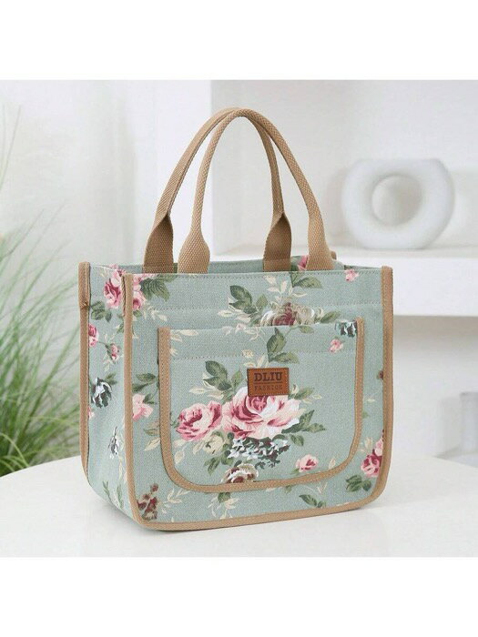 [ 8日から12日程度でお届け予定 ] バッグ レディース ハンドルバッグ 花柄キャンバストートバッグ新品..