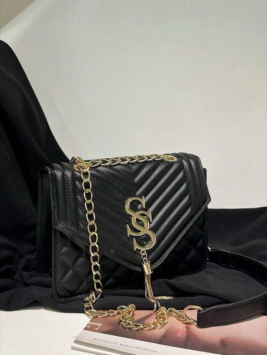 [ 8日から12日程度でお届け予定 ] バッグ レディース ショルダーバッグ シームチェーン ジュエリー スクエアショルダーバッグ斜めがけショルダーバッグ