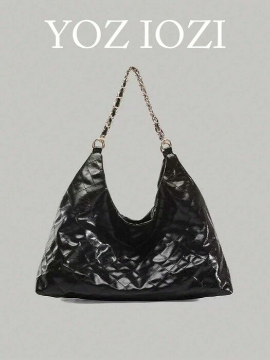 [ 8日から12日程度でお届け予定 ] バッグ レディース トートバッグ レトロ菱形チェーントートバッグ レディース、韓国のミニマルデザイン、大容量、通勤、アウトドア、日常のショッピングに使える、ショルダー&クロスボディ