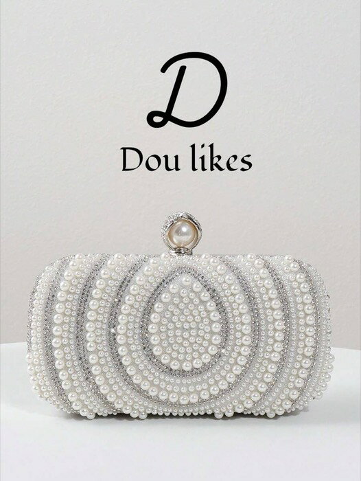 [ 8日から12日程度でお届け予定 ] バッグ レディース ドレスバッグ 真珠装飾 パーティークラッチバッグ..