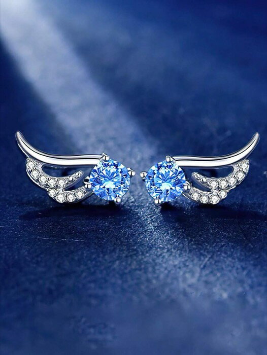 [ 8日から12日程度でお届け予定 ] ジュエリー レディース イヤーアクセサリー スタッドピアス 翼 ラインストーン 925スターリングシルバー