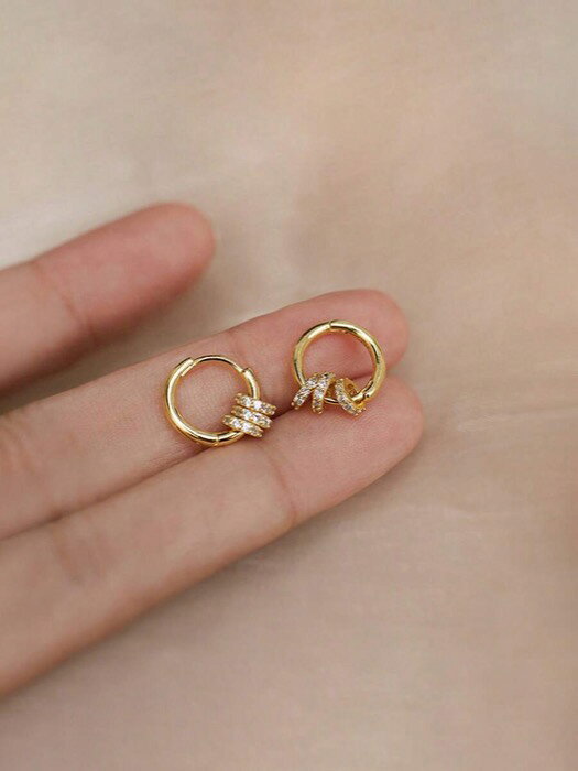 [ 8日から12日程度でお届け予定 ] ジュエリー レディース イヤーアクセサリー 1 ペアシンプルで絶妙な S925 スターリングシルバーホワイトサークルマルチ着用イヤリング女性のための日常着のギフト