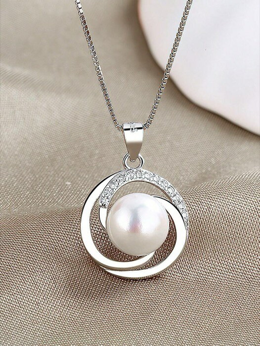 [ 8日から12日程度でお届け予定 ] ジュエリー レディース ネックレス ペンダント 1個 フェイクパール フラワーネックレス レディース、ミニマリストラグジュアリースタイル、回転式 S925ペンダント ウェディング ブライダルジュエリー バレンタイン