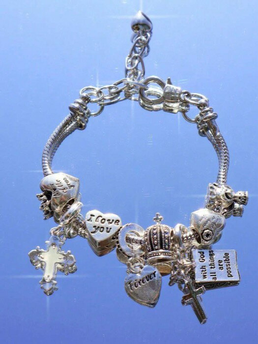 [ 8日から12日程度でお届け予定 ] ジュエリー レディース ブレスレット ビーズ 1個 ブレスレット、1個 レトロストリートファッションクロスブレスレット、1個 クロスとハートのブレスレット