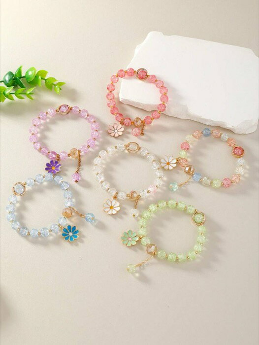 [ 8日から12日程度でお届け予定 ] ジュエリー レディース ブレスレット セット 6個入り ボヘミアンスタイル レジンビーズブレスレット..