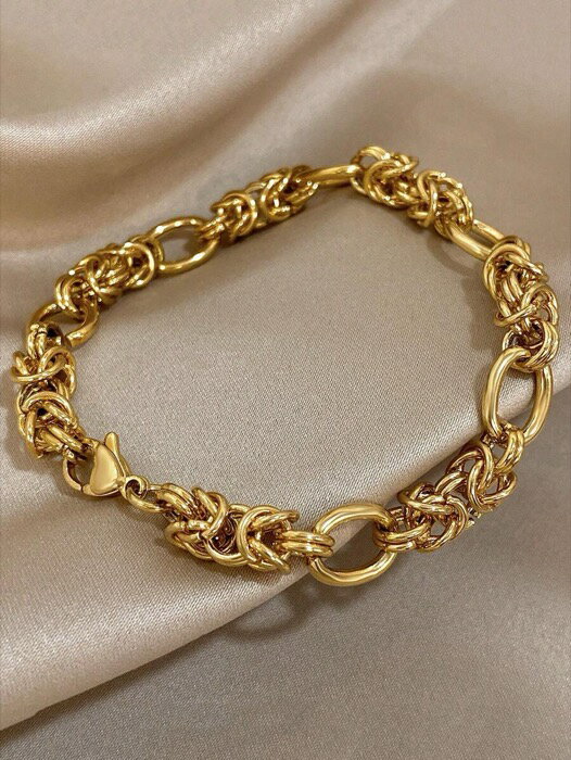 [ 8日から12日程度でお届け予定 ] ジュエリー レディース ブレスレット バングル 1個 丸型 重ね付け マルチレイヤー チェーンブレスレット、変色しにくい 18Kゴールドメッキ ステンレススチールジュエリー レディース メンズ、母の日 クリスマス