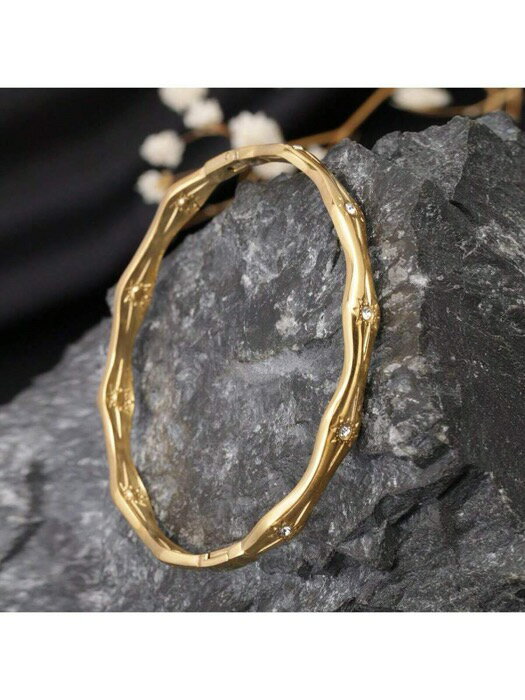 [ 8日から12日程度でお届け予定 ] ジュエリー レディース ブレスレット バングル 1個 ステンレス製 18K..