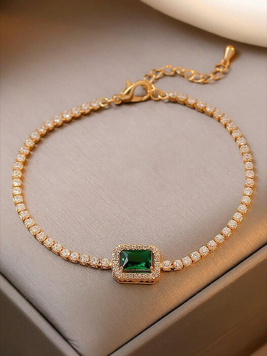 [ 8日から12日程度でお届け予定 ] ジュエリー レディース ブレスレット チェーン ラインストーン 正方形デコレーション ブレスレット