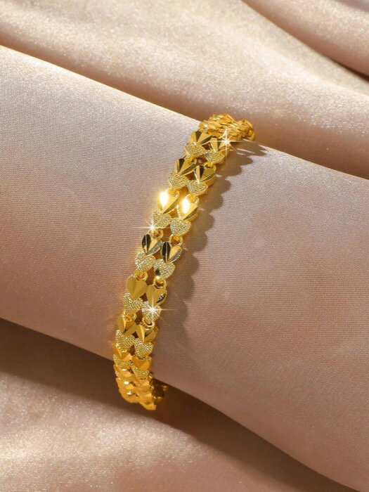 [ 8日から12日程度でお届け予定 ] ジュエリー レディース ブレスレット チェーン 1個 ドバイ エレガントファッション 多用途 ゴールドメッキ ピス ブレスレット、女性の日常着に適しています